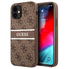 Guess 4G Printed Stripe - Etui iPhone 12 mini (brązowy)