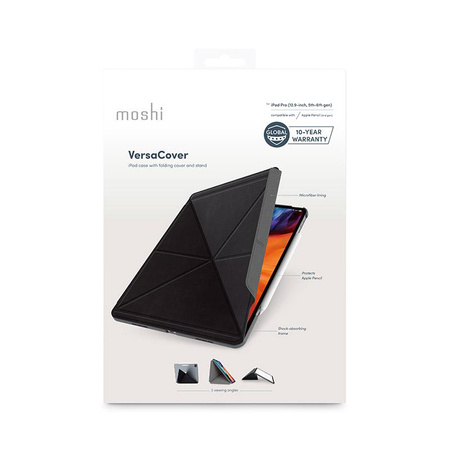 Moshi VersaCover - Etui origami iPad Pro 12.9” (2021-2022) (Charcoal Black)