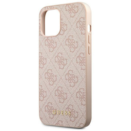Guess 4G Metal Gold Logo – Etui iPhone 12 Pro Max (różowy)