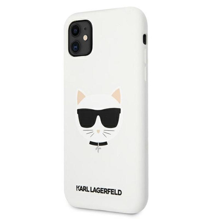 Karl Lagerfeld Choupette Head Silicone - Etui iPhone 11 (biały)