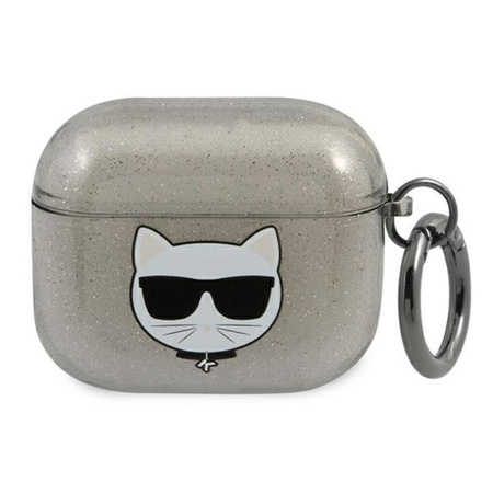 Karl Lagerfeld Choupette Head Glitter - Etui AirPods 3 (czarny)