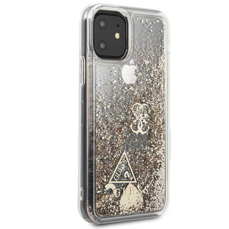 Guess Liquid Glitter Hearts - Etui iPhone 11 (złoty)