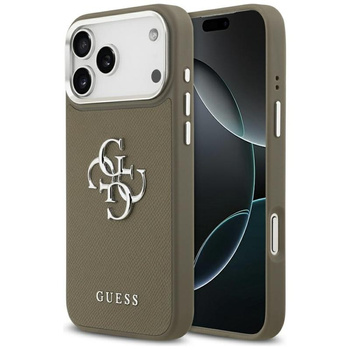 Guess Grained Big 4G Classic Logo - Etui iPhone 17 Pro Max (brązowy)