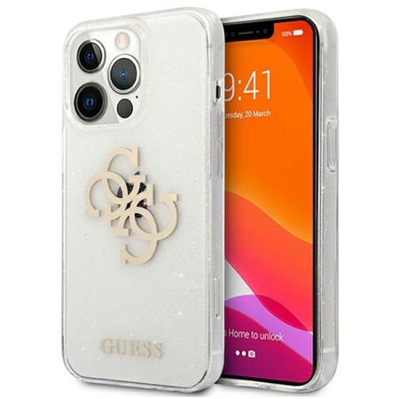 Guess Glitter 4G Big Logo - Etui iPhone 13 Pro (przezroczysty)