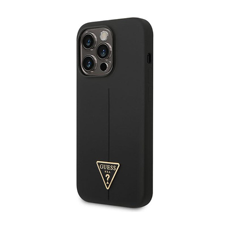 Guess Silicone Triangle Logo - Etui iPhone 14 Pro (czarny)