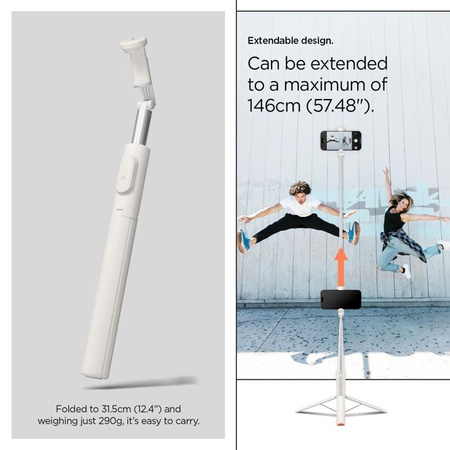 Spigen S541W Bluetooth Selfie Stick Tripod - Statyw na smartfon / uchwyt selfie stick (Dune Beige)