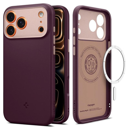 Spigen Nano Pop Mag MagSafe - Etui do iPhone 17 Pro (Burgundy Bean)