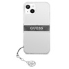 Guess 4G Stripe Grey Charm - Etui iPhone 13 (przezroczysty)
