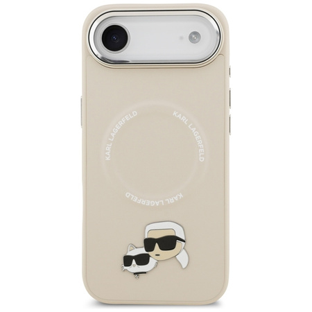 Karl Lagerfeld Karl & Choupette Pins MagSafe - Etui iPhone Air (beżowy)