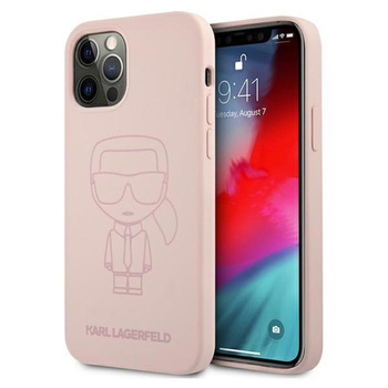 Karl Lagerfeld Silicone Ikonik Outline - Etui iPhone 12 / iPhone 12 Pro (różowy)