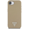 Guess Grained Triangle MagSafe - Etui do iPhone 16e (brązowy)