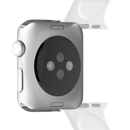 PURO ICON - Elastyczny pasek sportowy do Apple Watch 42/44/45 mm (S/M & M/L) (biały)
