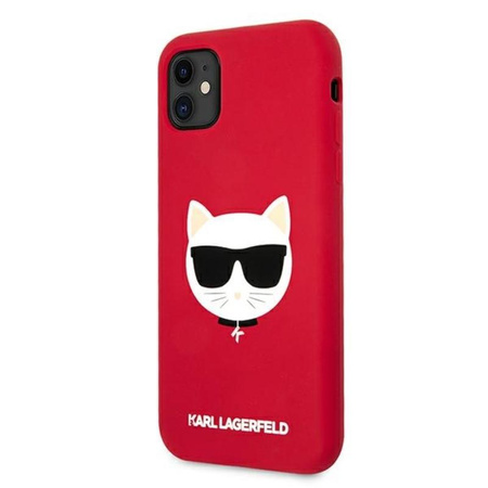 Karl Lagerfeld Choupette Head Silicone - Etui iPhone 11 (czerwony)