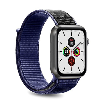 PURO Nylon - Pasek do Apple Watch 42/44/45 mm (Granatowy/Czarny)