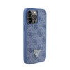 Guess Leather 4G Triangle Strass - Etui iPhone 15 Pro Max (niebieski)