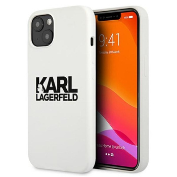 Karl Lagerfeld Silicone Stack Logo - Etui iPhone 13 (biały)