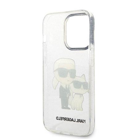 Karl Lagerfeld IML Glitter NFT Karl & Choupette - Etui iPhone 14 Pro Max (przezroczysty)