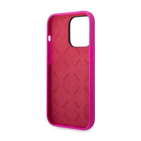 Guess Silicone Vintage - Etui iPhone 14 Pro (fuksja)