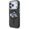 Karl Lagerfeld IML Glitter Karl & Choupette Sketch Logo MagSafe - Etui iPhone 17 Pro (czarny)