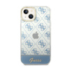 Guess 4G Stripe Script Logo Electroplated Pattern – Etui iPhone 14 Plus (niebieski)