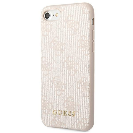 Guess 4G Metal Gold Logo – Etui iPhone SE 2022 / SE 2020 / 8 / 7 (różowy)