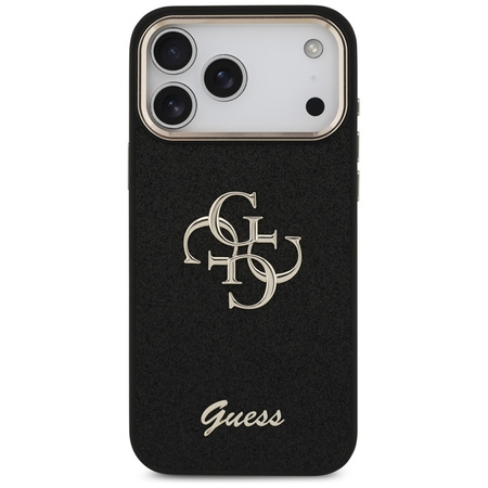 Guess Fixed Glitter Big 4G Metal Frame - Etui iPhone 17 Pro Max (czarny)