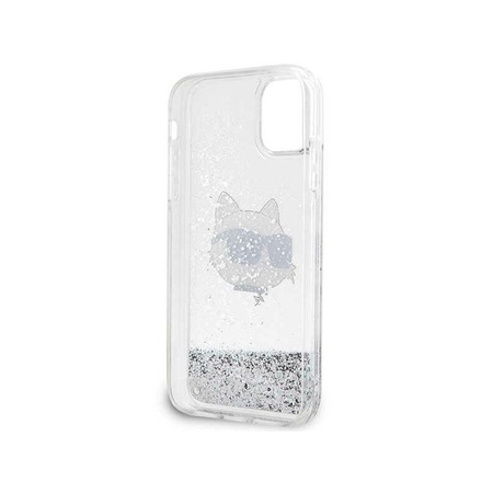 Karl Lagerfeld Liquid Glitter NFT Choupette Head - Etui iPhone 11 (srebrny)