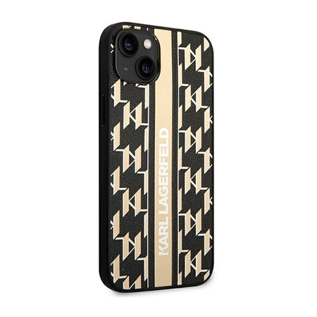 Karl Lagerfeld Monogram Stripe - Etui iPhone 14 (brązowy)