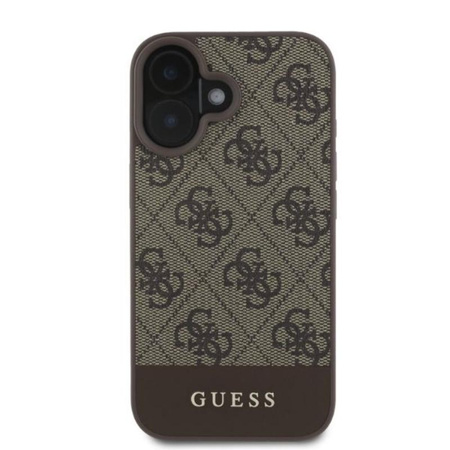 Guess 4G Bottom Stripe - Etui iPhone 16 (brązowy)