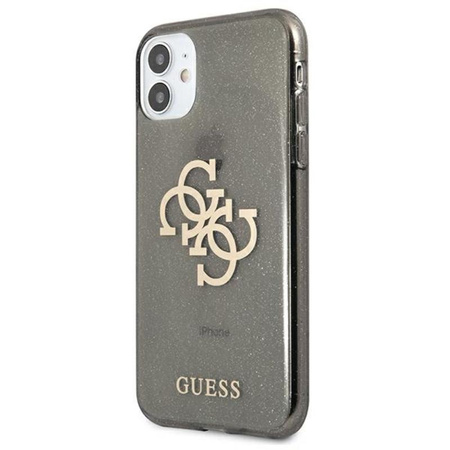 Guess Glitter 4G Big Logo - Etui iPhone 11 (czarny)