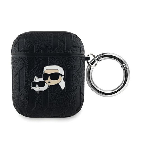 Karl Lagerfeld Monogram Karl & Choupette Head - Etui AirPods 1/2 gen (czarny)