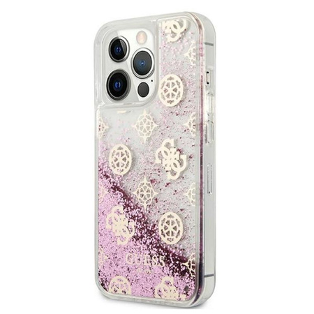 Guess Peony Liquid Glitter - Etui iPhone 13 Pro Max (różowy)