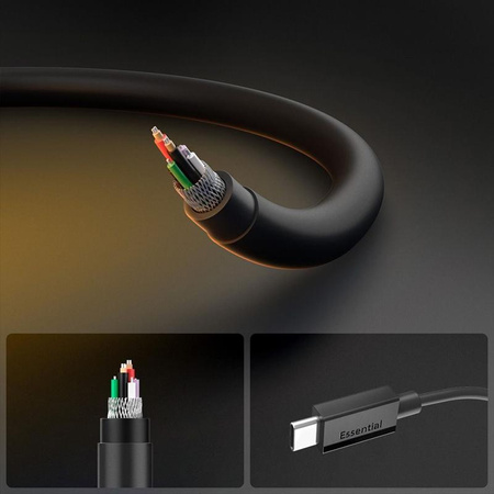 Spigen EB6010CC Essential - Kabel USB-C do USB-C PD 60W 1m (Czarny)