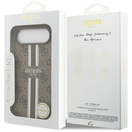 Guess 4G Printed Stripes MagSafe - Etui iPhone Air (brązowy)