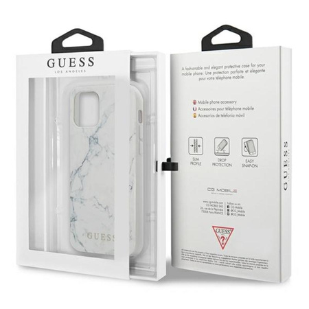 Guess Marble - Etui iPhone 13 (biały)