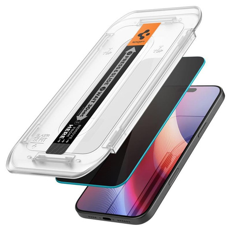 Spigen GLAS.TR EZ FIT Privacy 2-Pack - Szkło hartowane z filtrem prywatyzującym do iPhone 16 Pro / 17 / 17 Pro 2 szt