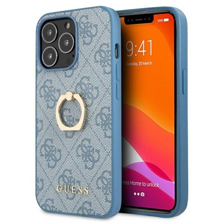 Guess 4G Ring Case - Etui iPhone 13 Pro Max (niebieski)