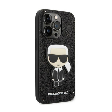 Karl Lagerfeld Glitter Flakes Ikonik - Etui iPhone 14 Pro (czarny)