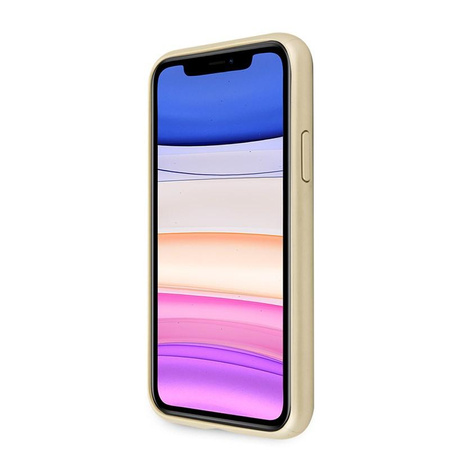 Guess Saffiano 4G Circle Logo - Etui iPhone 11 (złoty)