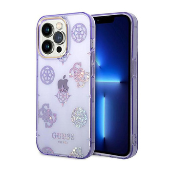 Guess Peony Glitter Case – Etui iPhone 14 Pro (Liliowy)