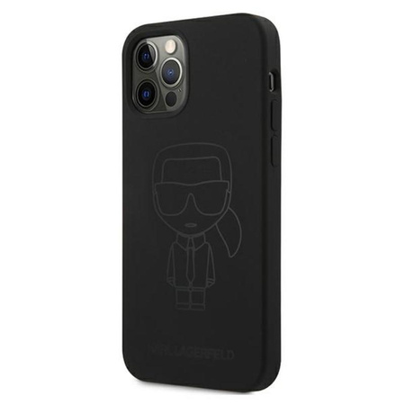 Karl Lagerfeld Silicone Ikonik Outline - Etui iPhone 12 / iPhone 12 Pro (czarny)