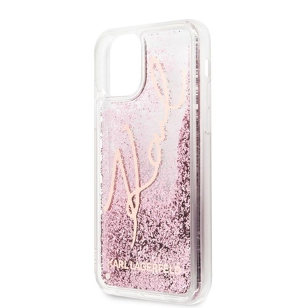 Karl Lagerfeld Signature Glitter Case - Etui iPhone 11 (Rose Gold)