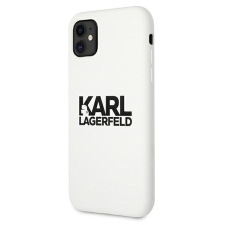 Karl Lagerfeld Silicone Stack Logo - Etui iPhone 11 (biały)