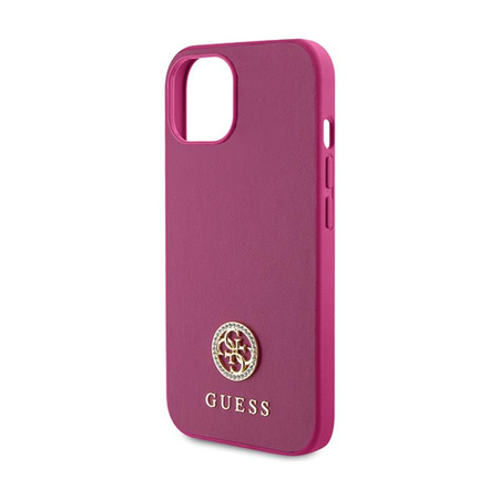 Guess 4G Strass Metal Logo - Etui iPhone 15 (różowy)