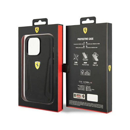Ferrari Leather Stamp Sides – Etui iPhone 14 Pro (Czarny)