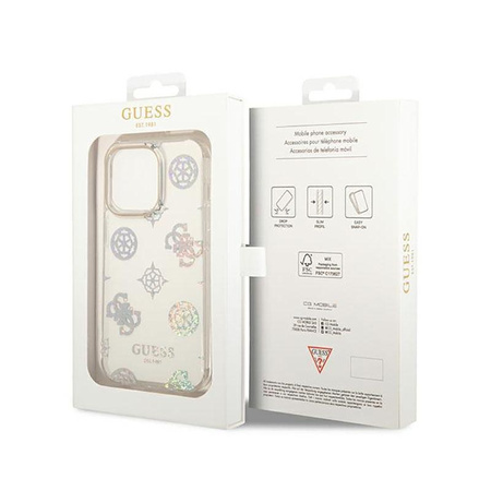 Guess Peony Glitter Case – Etui iPhone 14 Pro Max (Przezroczysty)