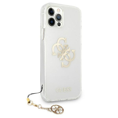 Guess 4G Big Logo Charm - Etui iPhone 12 / iPhone 12 Pro (złoty charms)