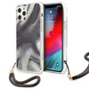 Guess Marble with cord - Etui iPhone 12 / iPhone 12 Pro (szary)