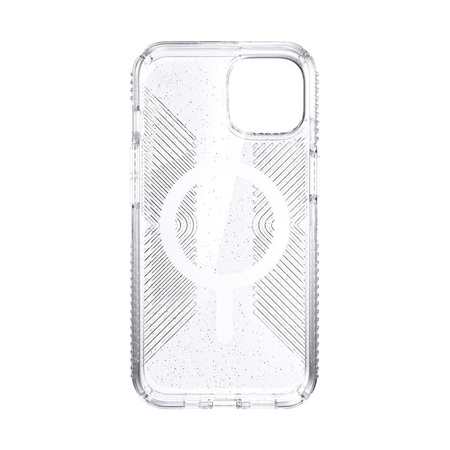 Speck Presidio Perfect-Clear with Glitter + Grips + MagSafe - Etui iPhone 13 z powłoką MICROBAN (Clear/Platinum Glitter)
