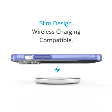 Speck Presidio Perfect-Clear with Impact Geometry - Etui iPhone 14 Pro Max z powłoką MICROBAN (Clear / Grounded Purple)